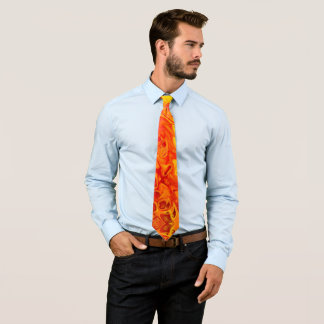 Fire Lava Volcano Marble Tie