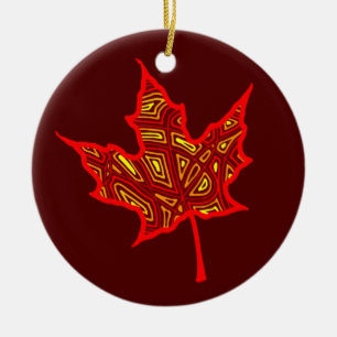 Fire Leaf Ceramic Tree Decoration
