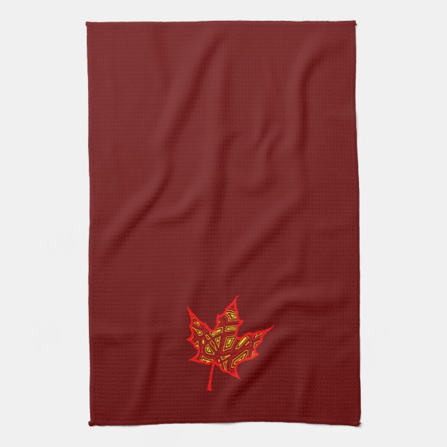 Fire Leaf Tea Towel (Vertical)