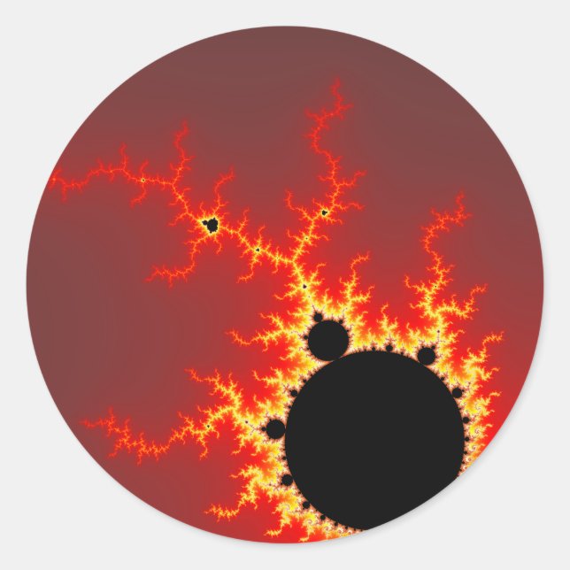 Fire Lightning Classic Round Sticker (Front)