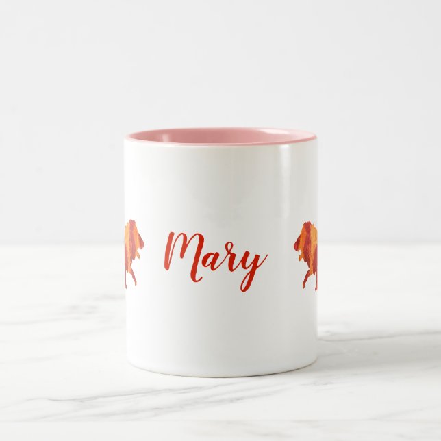 Fire Lion Personalised Two-Tone Coffee Mug (Center)