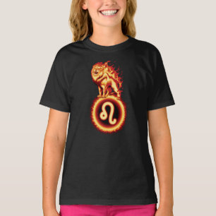 Fire Lion Symbol - Leo Zodiac Sign T-Shirt