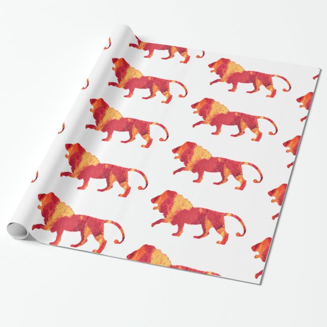Fire Lions Wrapping Paper (Unrolled)