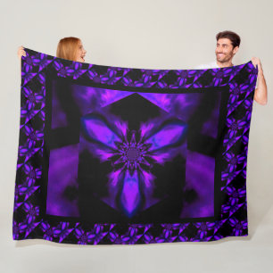 Fire Lotus Purple 1 Fleece Blanket