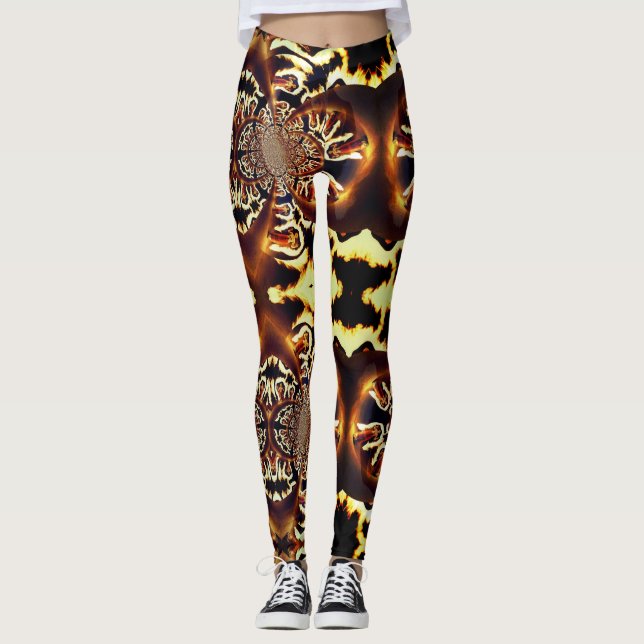 Fire Magic Custom Leggings Fractal Art (Front)