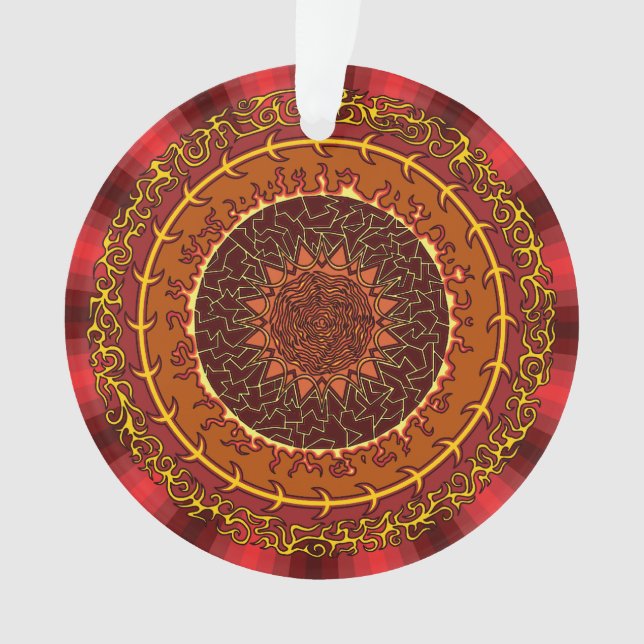 Fire Mandala Acrylic Ornament (Front)