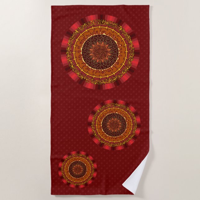 Fire Mandala Beach Towel (Front)