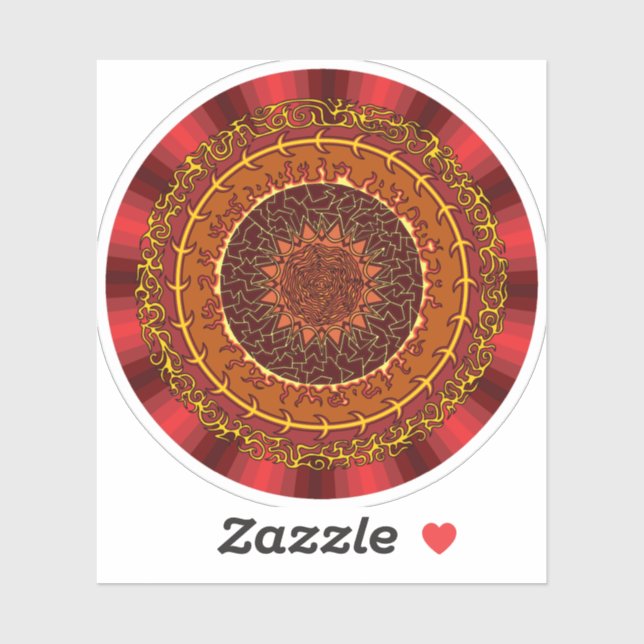 Fire Mandala Contour Sticker (Sheet)