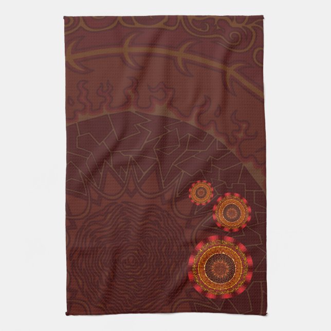 Fire Mandala Hand Towel (Vertical)
