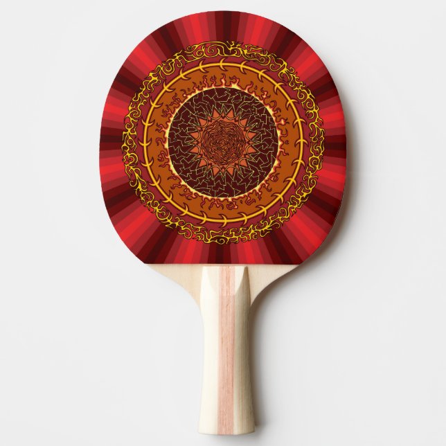 Fire Mandala Ping Pong Paddle (Front)
