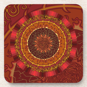 Fire Mandala Square Coaster