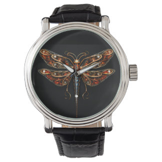 fire metal dragonfly pillow watch