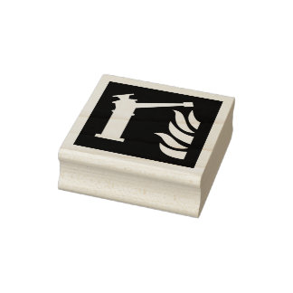 Fire Monitor Safety Sign Rubber Stamp