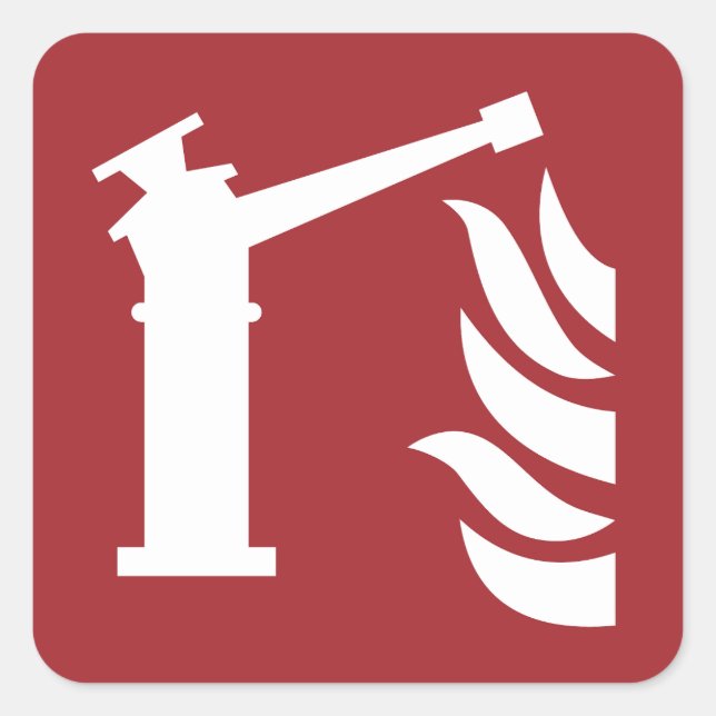 Fire Monitor Safety Sign Square Sticker (Front)