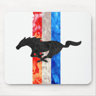 Fire Mustang Red White & Blue Mouse Pad