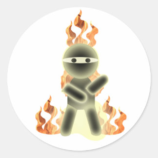 Fire Ninja (by lil kolohe Nick) Classic Round Sticker