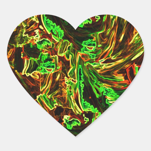 Fire of moon heart sticker (Front)