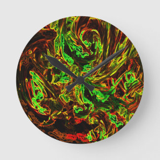 Fire of moon round clock
