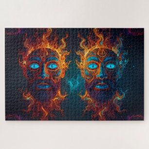 "Fire of the Gods" featuring various deities sets Jigsaw Puzzle