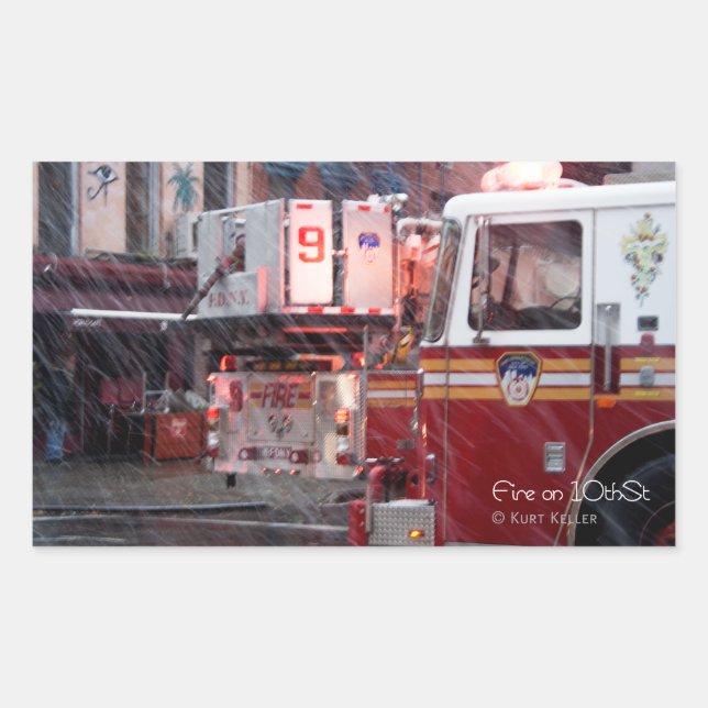 Fire On 10th ST Rectangular Sticker (Front)