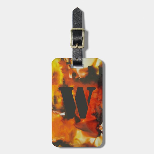Fire on Glass Luggage Tag (Front Vertical)