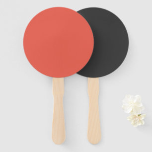 Fire Opal & Black Custom Hand Fans – 2-Tone Set