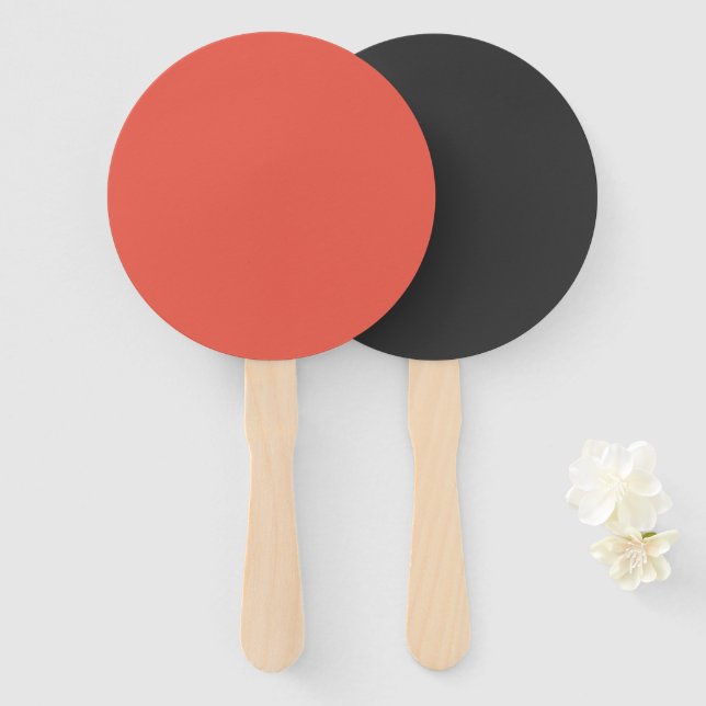 Fire Opal & Black Custom Hand Fans – 2-Tone Set (Front and Back)