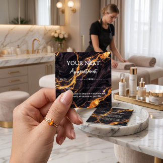 Fire Opal Black Gold Appointment Card