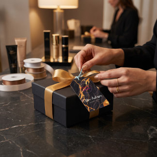Fire Opal Black Gold Gift Tags