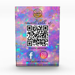 Fire Opal Connect With Us QR Code Social Media Photo Block