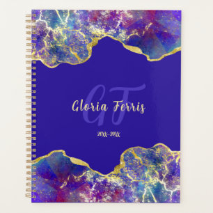 Fire Opal Gems and Glitzy Gold Veins Personalised Planner