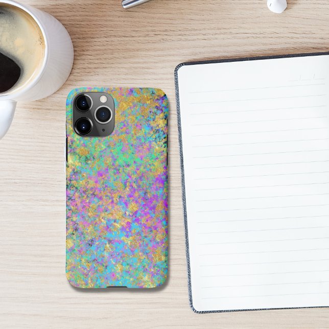 Fire Opal Gemstone Faux Gold Iridescent iPhone Case (Creator Uploaded)