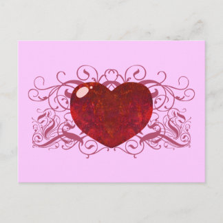 Fire Opal Heart Postcard