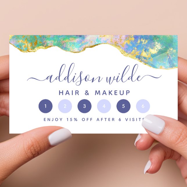 Fire Opal Rainbow Gemstone Business Loyalty Card (Creator Uploaded)