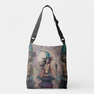 Fire Opal Witch Fantasy Art Halloween Wiccan Crossbody Bag