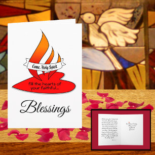 Fire or Flame and Heart with Quote Pentecost Card