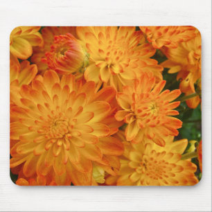 Fire Orange Chrysanthemums Mouse Pad