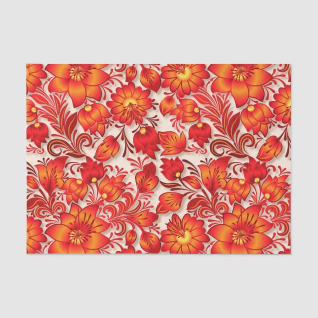 Fire orange pattern tissue paper (Front)
