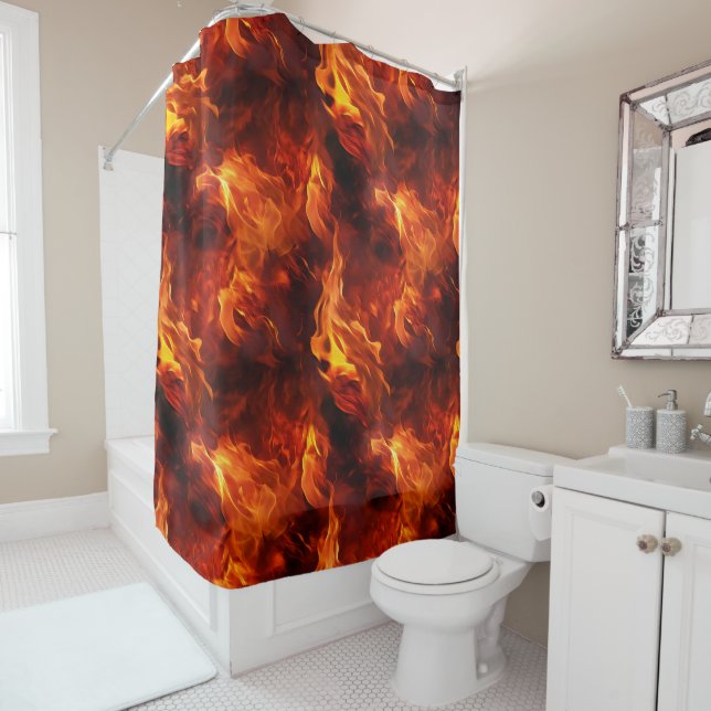 Fire Pattern Shower Curtain (In Situ)