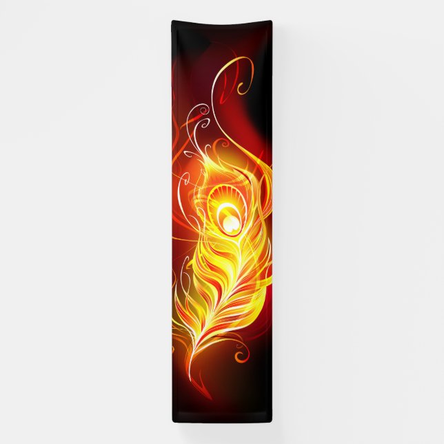 Fire Peacock Feather Banner (Vertical)