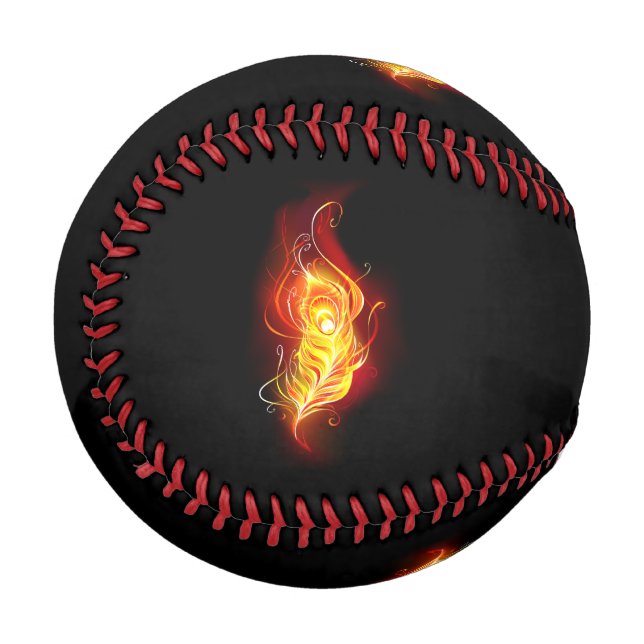 Fire Peacock Feather Baseball (Front Left)