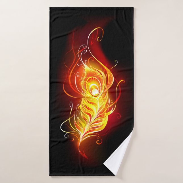 Fire Peacock Feather Bath Towel (Bath Towel)