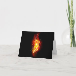 Fire Peacock Feather Card