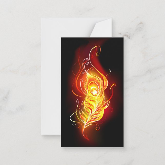 Fire Peacock Feather Card (Front)