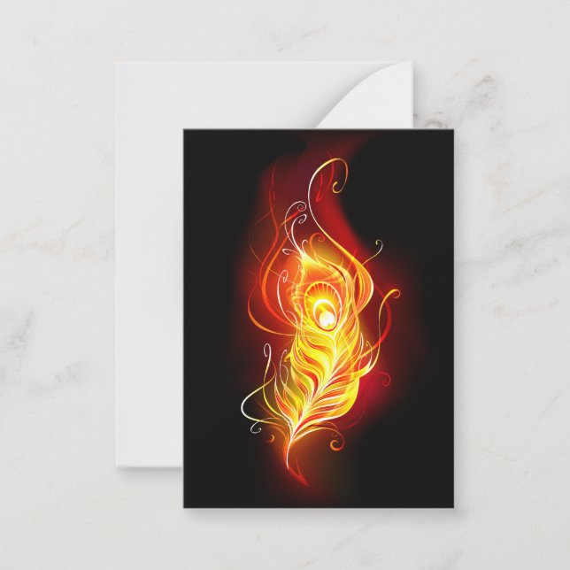 Fire Peacock Feather Card (Front)