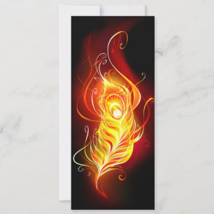 Fire Peacock Feather Card