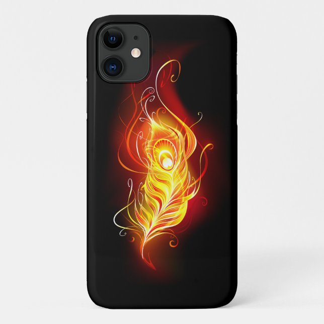 Fire Peacock Feather Case-Mate iPhone Case (Back)