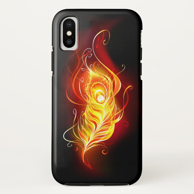 Fire Peacock Feather Case-Mate iPhone Case (Back)