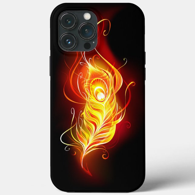 Fire Peacock Feather Case-Mate iPhone Case (Back)