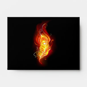Fire Peacock Feather Envelope